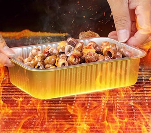 60oz 1800ml Rectángulo Contenedor de papel de aluminio Pan Smoothwall Sacar Contenedores Bandejas de papel de aluminio con tapa - Product Image 5