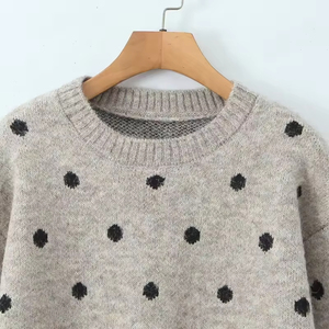 Suéter <span class=keywords><strong>de</strong></span> Mujer ZATRHMBM Primavera/Otoño 2026, Nuevo Suéter <span class=keywords><strong>de</strong></span> Moda con Estampado <span class=keywords><strong>de</strong></span> Lunares, Estilo Retro Casual <span class=keywords><strong>de</strong></span> Manga Larga - Product Image 4