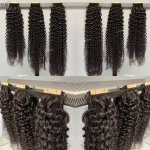 Оптовые накладные волосы на ленте из натуральных волос Remy, двойной слой, прямые, волнистые, глубокие кудри, для наращивания волос - Product Image 2