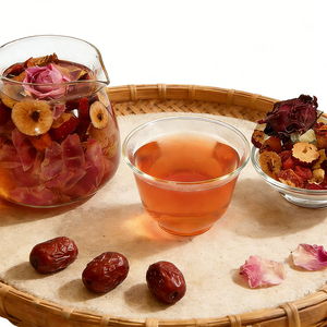 Teh Herbal Bunga Buah Alami Tanpa Kafein, Teh Mawar Goji Longan, Minuman Vitalitas Harian, Kemasan Satu Porsi - Product Image 3