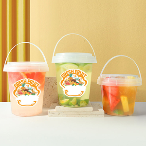 Custom <b>500ml</b> 700ml <b>Clear</b> Square Transparent Packaging <b>Food</b> <b>Grade</b> PP <b>Plastic</b> <b>Bucket</b> With Lids - Product Image 3