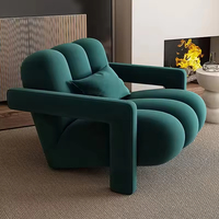 Fauteuil en velours de luxe, style nordique moderne, ergonomique, en tissu, avec dossier haut, pour salon, bureau à domicile