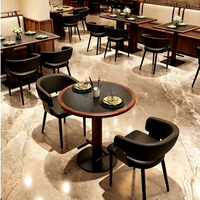 Ensemble table et chaises de style occidental moderne et minimaliste pour restaurant, salon de thé, bistro, hôtel ; Banquette commerciale semi-circulaire murale