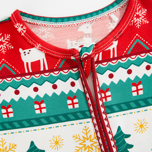 Combinaisons de Noël personnalisées en gros avec motifs imprimés pour bébés garçons, barboteuses en viscose de bambou biologique - Product Image 2