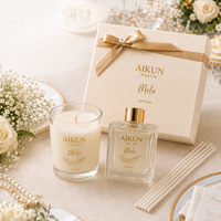 AIKUN OEM ODM Ensemble diffuseur à bâtonnets en rotin naturel, sans alcool, longue durée, avec logo personnalisé imprimé, pour achat en gros