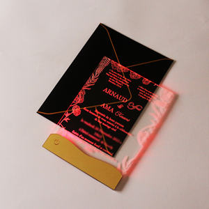<span class=keywords><strong>2022</strong></span> nouvelles cartes d'invitation de mariage à LED, conception personnalisée, texte Transparent en acrylique gravé - Product Image 6