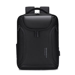 Sac à dos unisexe multifonctionnel et étanche en tissu Oxford avec fermeture éclair, chargement USB, antivol, pour ordinateur portable, idéal pour le bureau et les affaires, au design géométrique et durable. - Product Image 2