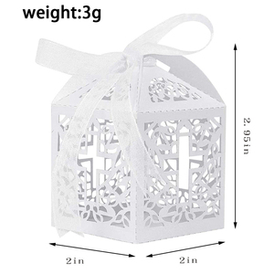 Boîte à bonbons de mariage en gravure laser créative, design creux en forme de croix, décorations de fête de mariage, boîte à bonbons pour la <span class=keywords><strong>communion</strong></span> - Product Image 3