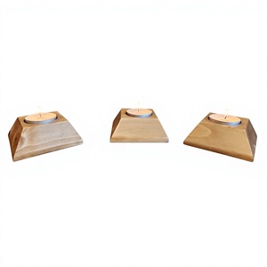 Wooden Yin Yang <b>Tea</b> Light Holder Circular Design For Home Decoration Durable Natural Wood Candle <b>Stand</b> - Product Image 4