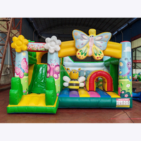 Château gonflable en PVC avec toboggan, maison de rebondissement pour enfants, papillon, abeille
