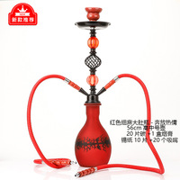 Vente directe usine – Kit chicha arabe en verre avec deux/quatre tuyaux, consommables complets, design moderne et minimaliste, taille moyenne, prêt à l'emploi