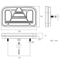 Feu arrière LED Anka pour camion et remorque, feu stop, feu de position arrière, feu de jour combiné, feu de recul, feu antibrouillard arrière, indicateur, réflecteur, étanche IP67