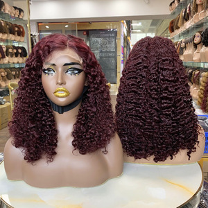 Top Quality Bulk Supply 5x5 Lace 14 Inch Burmese Curl <b>Wig</b>, Human Hair <b>Wigs</b> Wholesale, Natural Invisible Hairline - Product Image 1