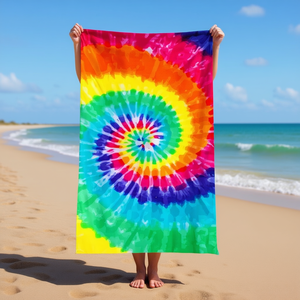 Telo Mare Buonic Tie Dye 70x150cm con Motivo a Spirale Colorato, Asciugatura Rapida, Accessorio Estivo per la Spiaggia - Product Image 2