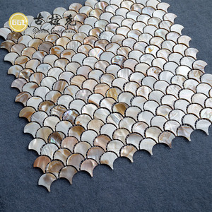 Azulejo de mosaico de concha de madreperla con forma de abanico ámbar de alta calidad de lujo para muebles de pared contra salpicaduras cocina baño Hotel hogar - Product Image 5