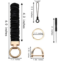 Gelang Kunci Scrunchie Bahan Satin Lembut Elastis Lucu untuk Wanita, Gelang Kunci Fashion untuk Dompet dan Kunci Mobil