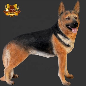 Lindo perro escultura de resina pintado a mano de pastor alemán bebé perro estatua - Product Image 2