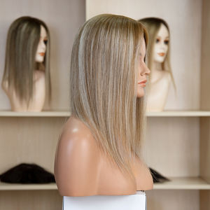 Nuevas Llegadas: Sistema de Cabello de Malla Transpirable con Cabello Virgen Europeo, Topper de Cabello de Malla, Toupee para Mujeres Blancas, en Stock - Product Image 5