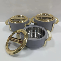 Vorratsbehälter mit Verschlussdeckel 1,8L 2,3L 2,8L Edelstahl-Inneneinsatz Doppelgriffe Einfarbig Thermobehälter 3-teiliges Set
