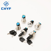 Commutateur sélecteur à clé 3 positions étanche en acier inoxydable et laiton 3A 120V 220V, interrupteur rotatif verrouillable pour panneau de voiture