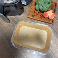 Papier de cuisson rectangulaire compostable naturel à libération lente pour friteuse à air, idéal pour rôtir un poulet entier