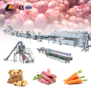 Laveuse de carottes, Trieuse de patates douces, Laveuse de légumes, Nettoyeur à rouleaux, Ligne d'emballage en sacs en filet pour légumes racineux - Product Image 2
