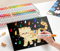 Stylos marqueurs à double pointe en peinture acrylique 60 couleurs, stylos à peinture acrylique de qualité supérieure pour la création de travaux manuels DIY