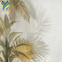 Décoration murale moderne 3D pour la maison, feuilles vertes tropicales florales sur tissu imperméable pour la décoration du salon