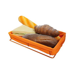Nuovo Cestino Rettangolare in Metallo Rivestito in Tessuto per Pane e Fast Food, Contenitore per Conservazione Pane con Rivestimento in Tessuto - Product Image 1