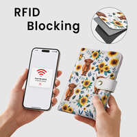 Porte-passeport JIANJI en PU à motif uni, fin, avec blocage RFID, plusieurs emplacements pour cartes et porte-stylo