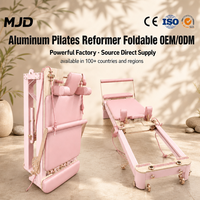 Reformer de Pilates en aluminium rose de qualité, pliable, équipement de Pilates professionnel pour la maison et le studio, fabrication directe MJD, OEM/ODM