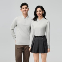 Polo à manches longues en coton premium, respirant et anti-humidité, pour uniforme de travail, personnalisable, vente en gros, directement de l'usine
