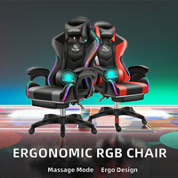 Chaise de jeu de course en cuir YouGe-Accoudoirs à hauteur réglable de conception traditionnelle Base pivotante Massage à gaz à 1 étage pliable