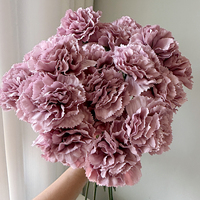 Fleur artificielle réaliste en forme de carnation, faite à la main, moderne, 52 cm, longue durée, pour mariage et centre de table