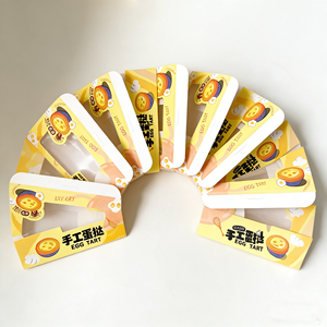 กล่องกระดาษบรรจุภัณฑ์อาหารเกรดเย่เฉิงสำหรับใส่ทาร์ตไข่ กล่องกระดาษพับได้แบบกำหนดเองพร้อมหน้าต่าง PVC ใส - Product Image 3