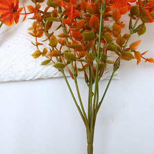 Bouquet de fleurs artificielles orange, jaune, rouge, en plastique, haute simulation, pour décoration d'automne, usage domestique, 30cm, 100cm - Product Image 2