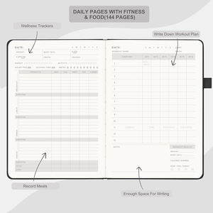 Nuevo Diseño Personalizado, Agenda de Fitness y Control de Peso con Cubierta de Cuero A5, Encuadernación Espiral Ecológica - Product Image 3