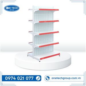 Étagère gondole à 5 niveaux perforée pour supermarché, 1,8 m, légère, avec revêtement en poudre, autoportante, verticale - Product Image 4