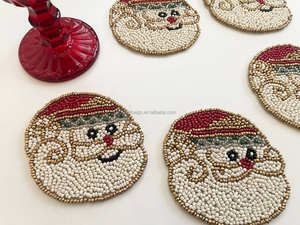 Handmade <b>Christmas</b> Decoration Beaded <b>Placemats</b> Home Decor Table Mat Mug Rug Coasters for Gift Idea - Product Image 3