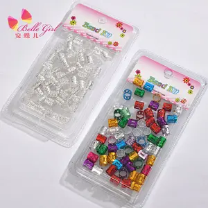 BELLEWORLD Wholesale African girls Hair decoration about big hole Beads packs for dreadlocks colorful metal pony beads