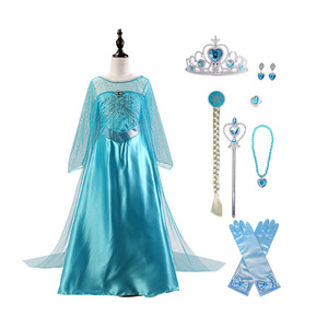 Hecho 2020 productos <span class=keywords><strong>de</strong></span> ropa Cosplay congelado vestido <span class=keywords><strong>de</strong></span> <span class=keywords><strong>Elsa</strong></span> <span class=keywords><strong>Anna</strong></span> con varita mágica corona guantes trenza - Product Image 5