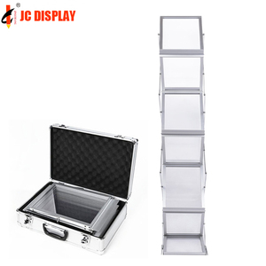 Floor Standing Aluminum <strong>Magazine</strong> Shelf For Exhibition Brochure Holder Stand