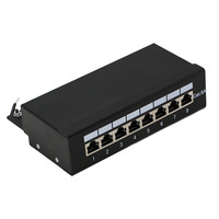 Panneau de brassage réseau professionnel blindé 8 ports Cat5e/Cat6/Cat.6A RJ45 mural pour centre de données, bureau et projets de vidéosurveillance