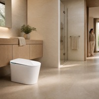 Toilette intelligente monobloc à poser au sol, avec bidet électrique, siège chauffant, séchage et télécommande, à siphon en S allongé, pour l'Asie du Sud-Est (vente en gros)