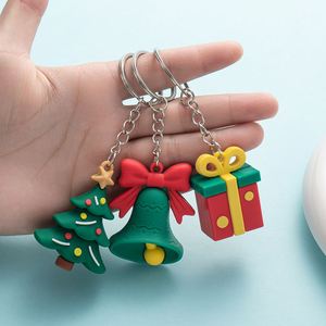 Llavero de PVC de goma suave, bonito colgante navideño de Papá Noel y árbol de Navidad, muñeco colgante, pequeño regalo - Product Image 1