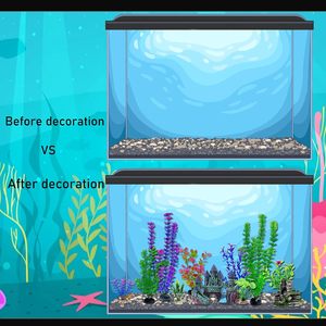 Kit de Decoración para Acuario Rectangular de 13 Piezas, Caja de Resina para Pecera Pequeña, Estilo Jardín, <span class=keywords><strong>Castillo</strong></span>, Rocalla, Escondite para Peces Betta, Coral - Product Image 4