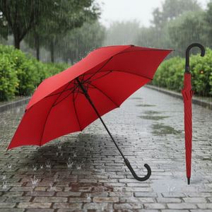 Parapluie de golf en pongé coloré, promotionnel, droit, avec base et poignée en EVA – Meilleure vente - Product Image 1