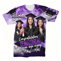 T-shirts personnalisés pour la remise des diplômes du lycée, chemises à manches courtes avec noms et photos imprimés, cadeau de remise des diplômes