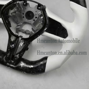 พวงมาลัยหนังเรียบแบบคาร์บอนไฟเบอร์เย็บด้ายสีเทา รุ่นยอดนิยมสำหรับรถยนต์อินฟินิตี้ คิว50 - Product Image 3