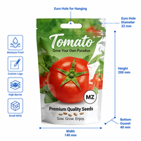 Sachet d'emballage personnalisé pour graines de tomates, résistant à l'humidité, pochette verticale pour graines de légumes, vente en gros B2B, direct usine